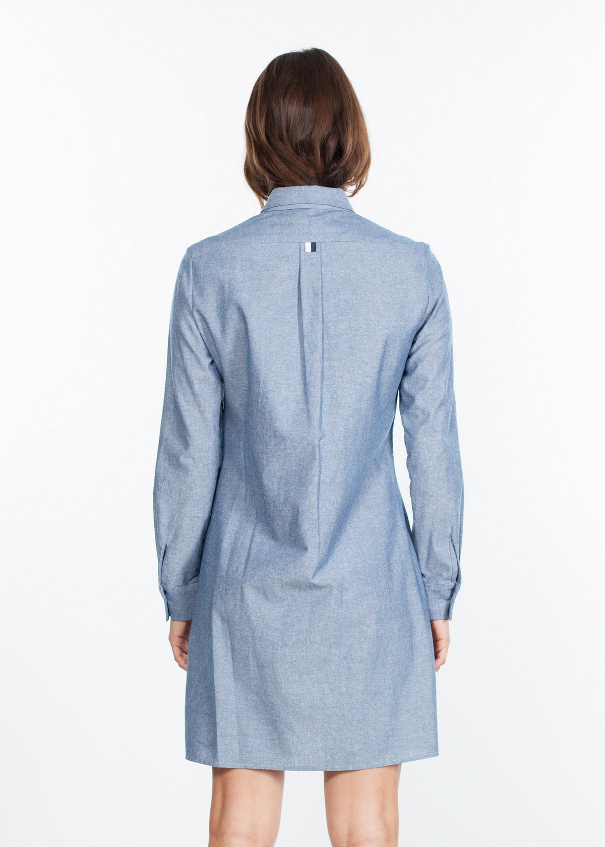 Abito chemisier in Chambray in blu